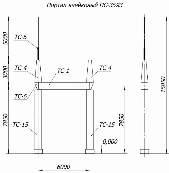 Портал стальной ячейковый ОРУ ПС-35Я3
