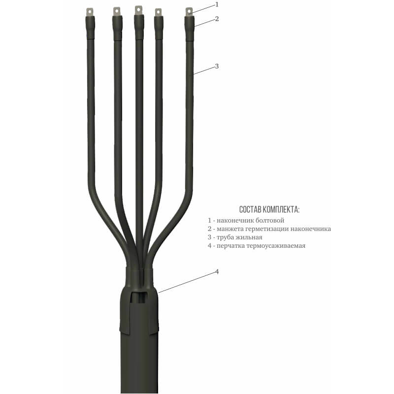 Кабельная Муфта 5 ПКВ(Н)Тп-1 (70-120) нг-Ls без наконечников (полиэтилен без брони) ЗЭТА