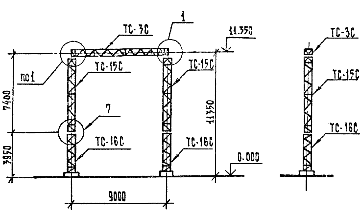 Портал стальной ячейковый ОРУ ПСЛ-110Я1
