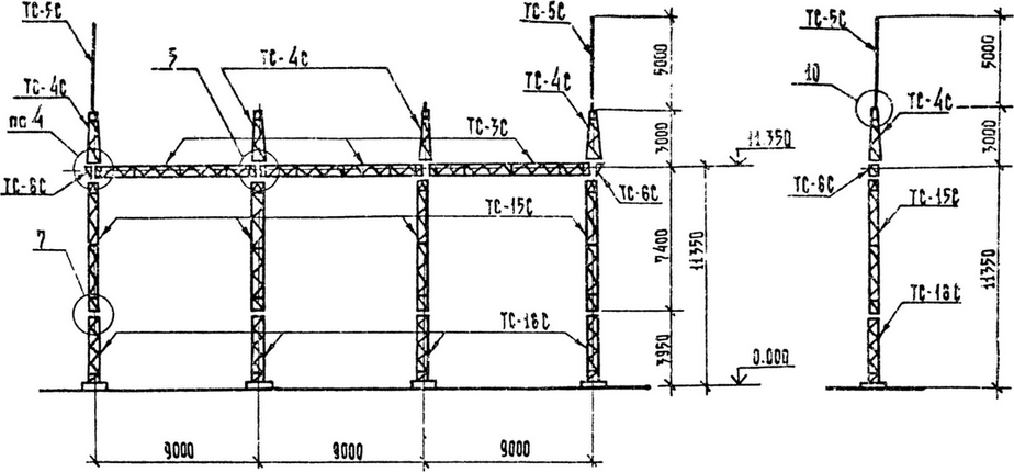 Портал стальной ячейковый ОРУ ПСЛ-110Я7